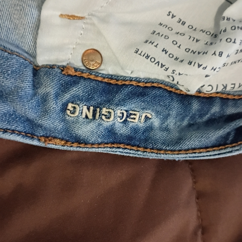 American Eagle Outfitters Skinny Jegging Ripped Jeans Size 14 Short - Picture 5 of 7